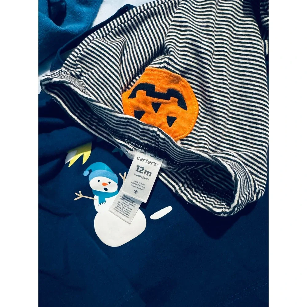 Carter's Falls Creek Kids 12M Toddler Boy 5-Piece Lot Dinosaur Dragon Pumpkin